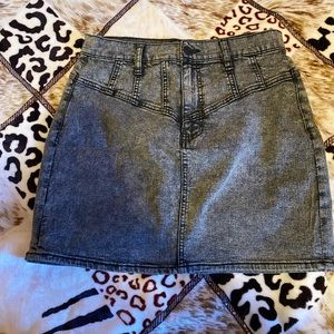 Black/gray jean skirt from fashion nova inside out both back and front